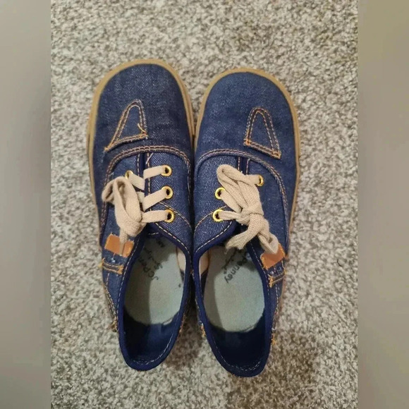 Vintage 70s JCPenney sanitized denim canvas patchwork lace up sneakers - Picture 6 of 7